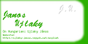 janos ujlaky business card